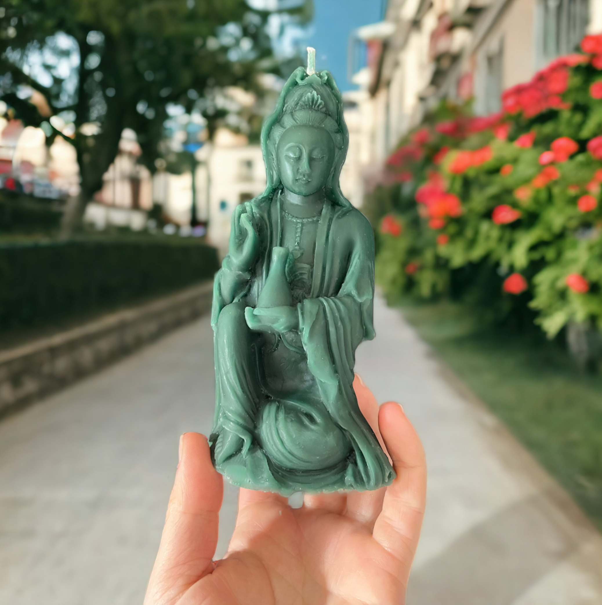 Kuan Yin Ritual Image candle- Cleanses of Health, Arguments, Problems & Illness