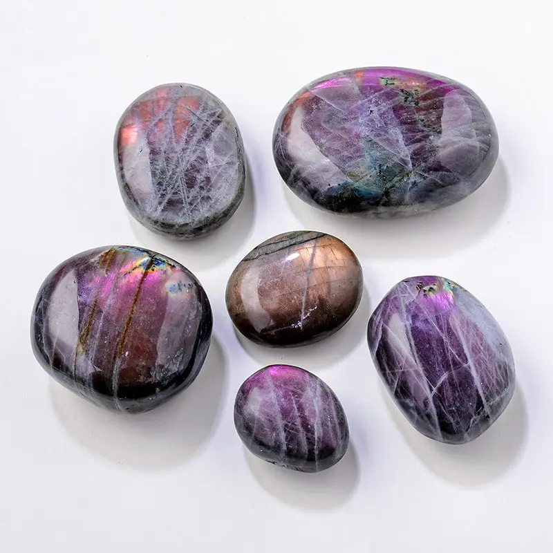 Thumbnail: Purple Labradorite Palm Stone (Rainbow) - Transformation & Luck