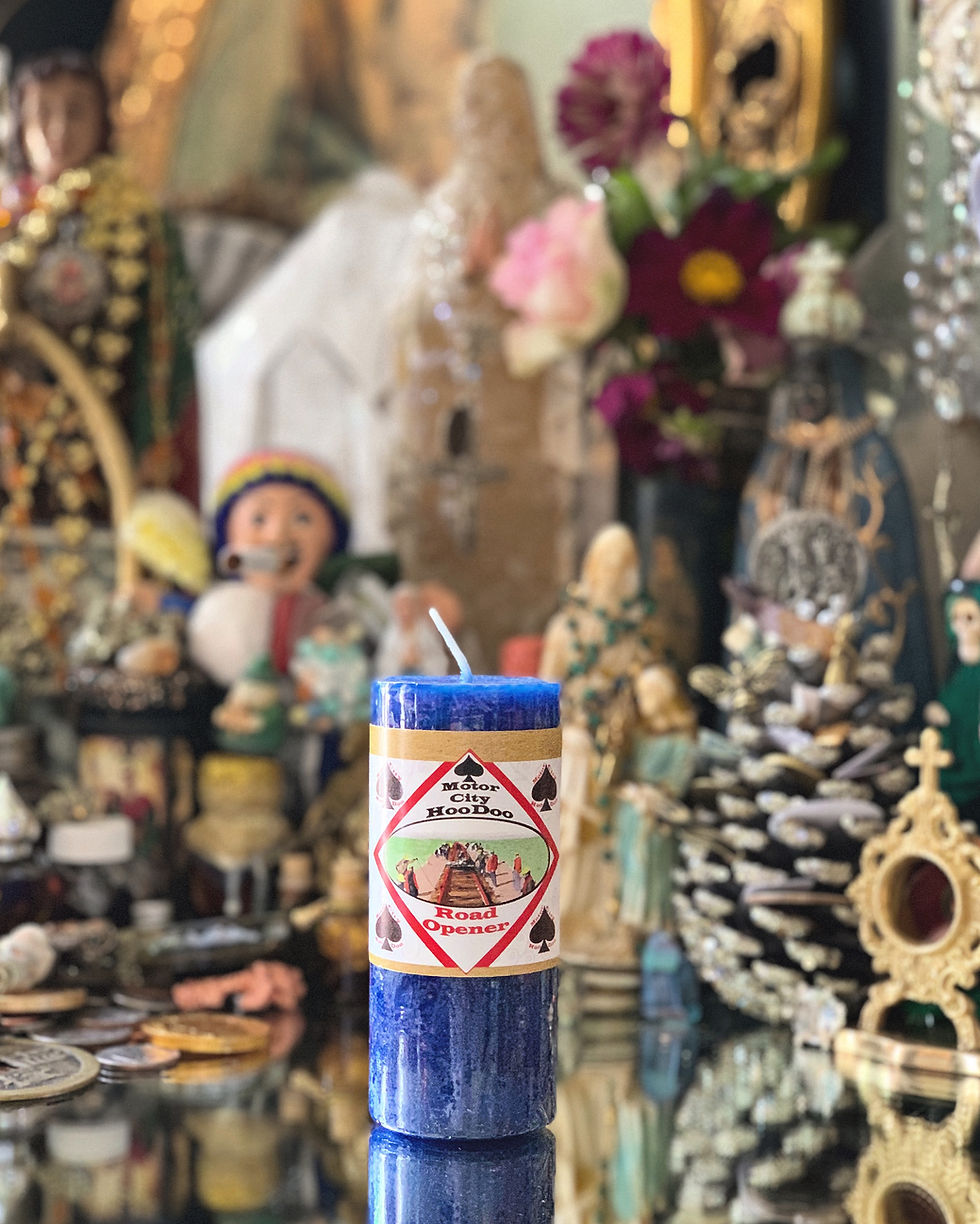 Road Opener Hoodoo Candle- Open Doors, Invite Blessings Clear Path - Moter city hoodoo