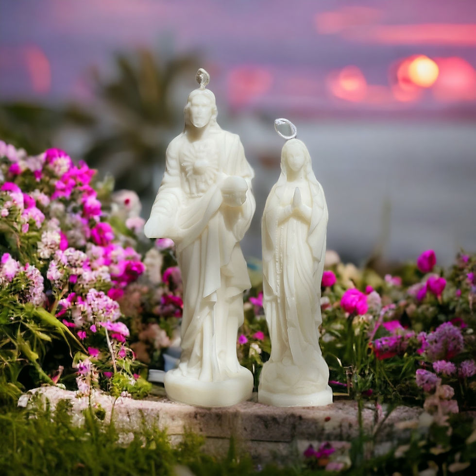 Jesus and Mary Ritual Image Candles- Protection, Love Gods Grace.
