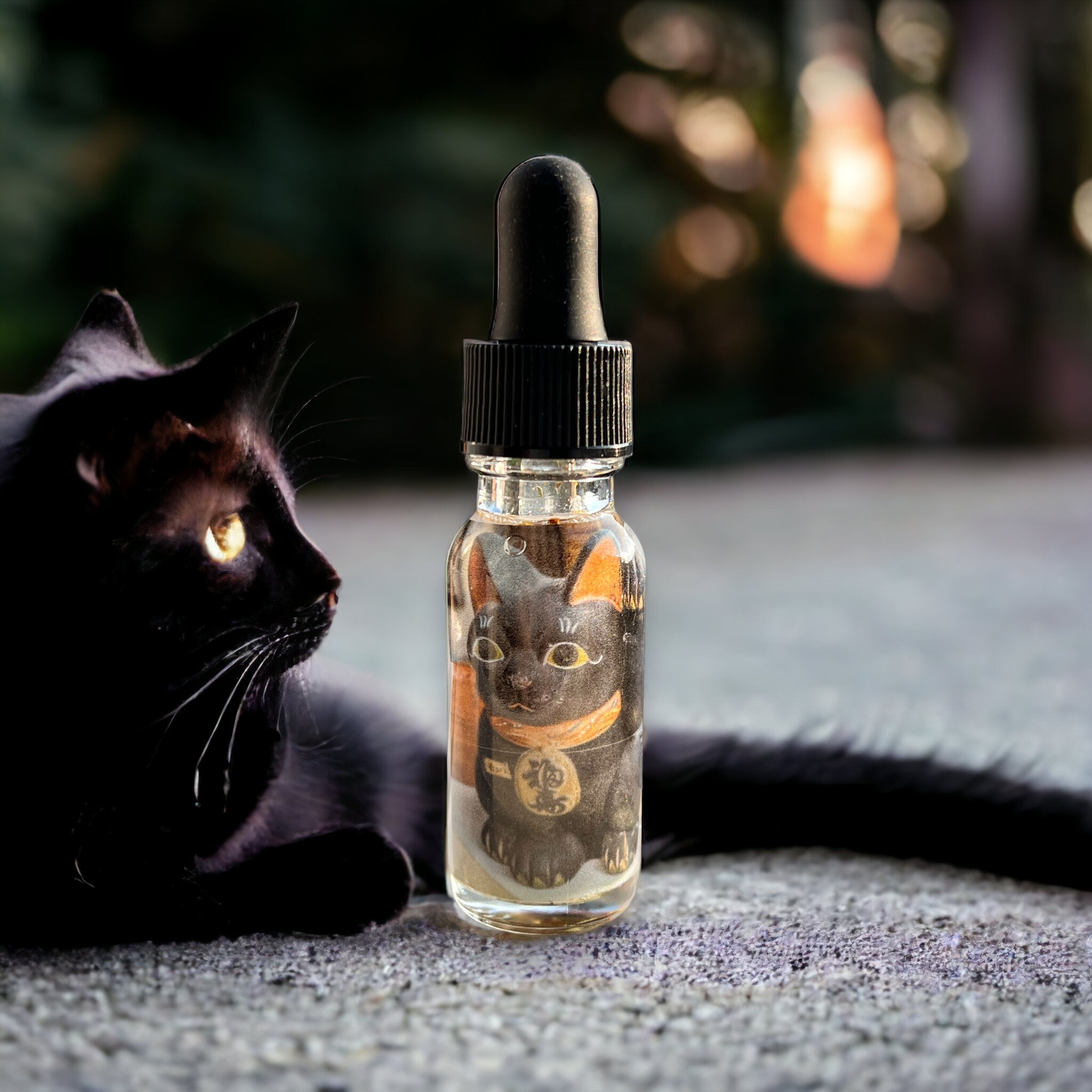 Lucky Black Cat Oil-  Removes Jinxes & Brings Good Luck