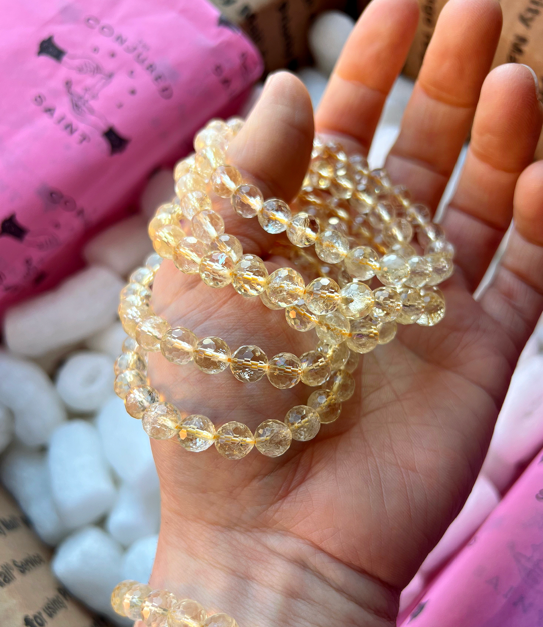 Faceted Citrine 'Lucky' Gemstone Bracelet- Spirit of Good fortune
