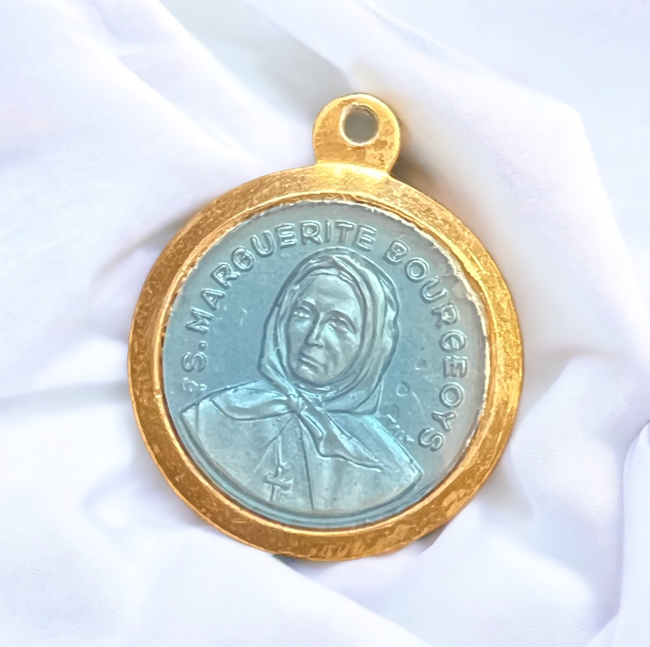 St Saint Marguerite Bourgeoys - Relic Cloth Medal- Bearer of Miracles