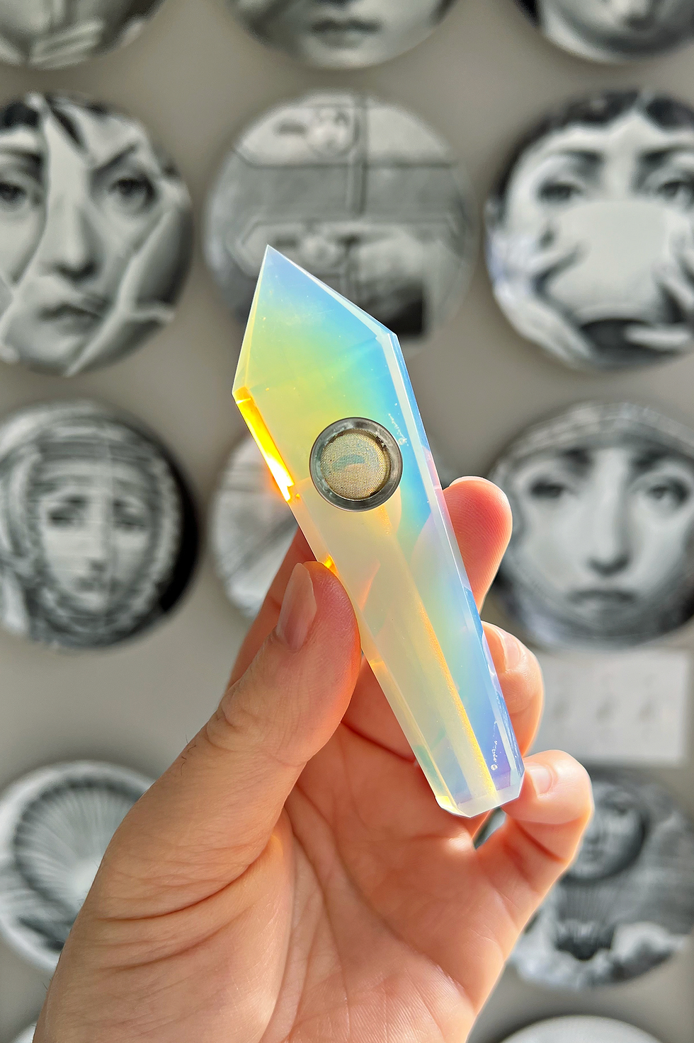 Opalite Pipe- Self-esteem, Manifesting Wealth, Improving Meditation