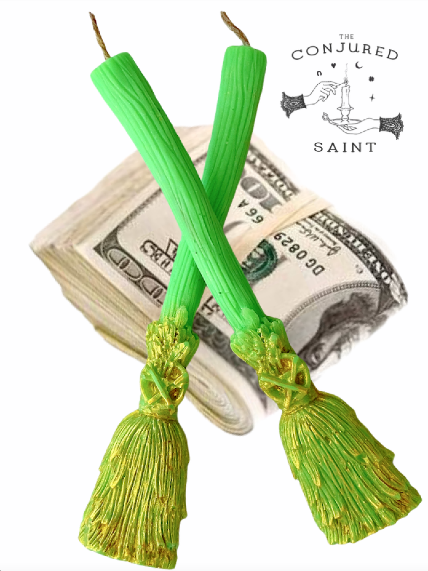 Cinnamon Broom Money Blessing Candle Kit -Charging, Cleansing, Abundance