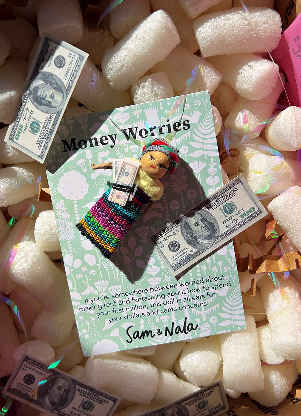 Money Worry Doll- Dreamcatchers & Spiritual Amulets- Remove Worry