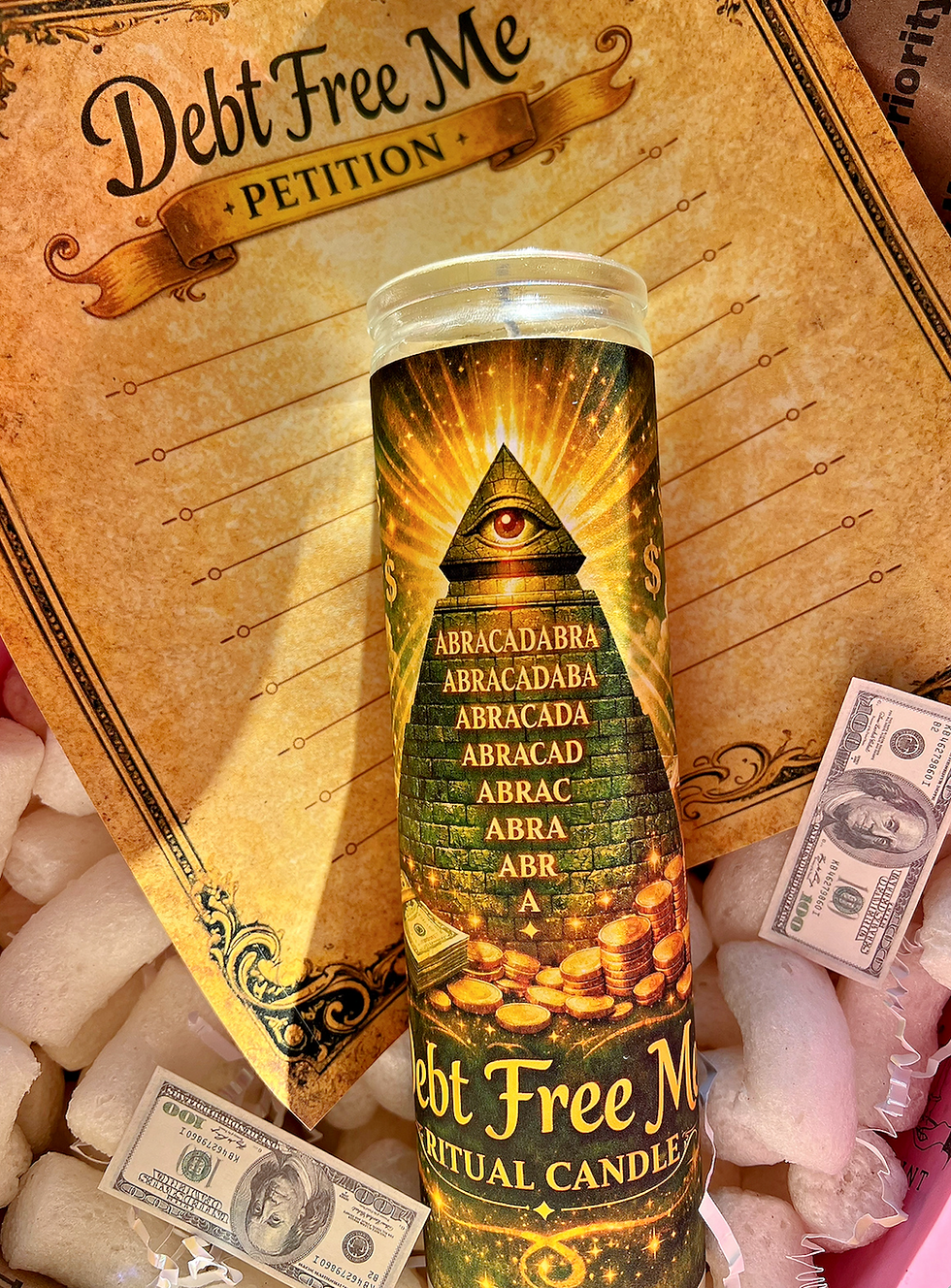 Debt Free Me Candle & Oil Ritual Spell Kit