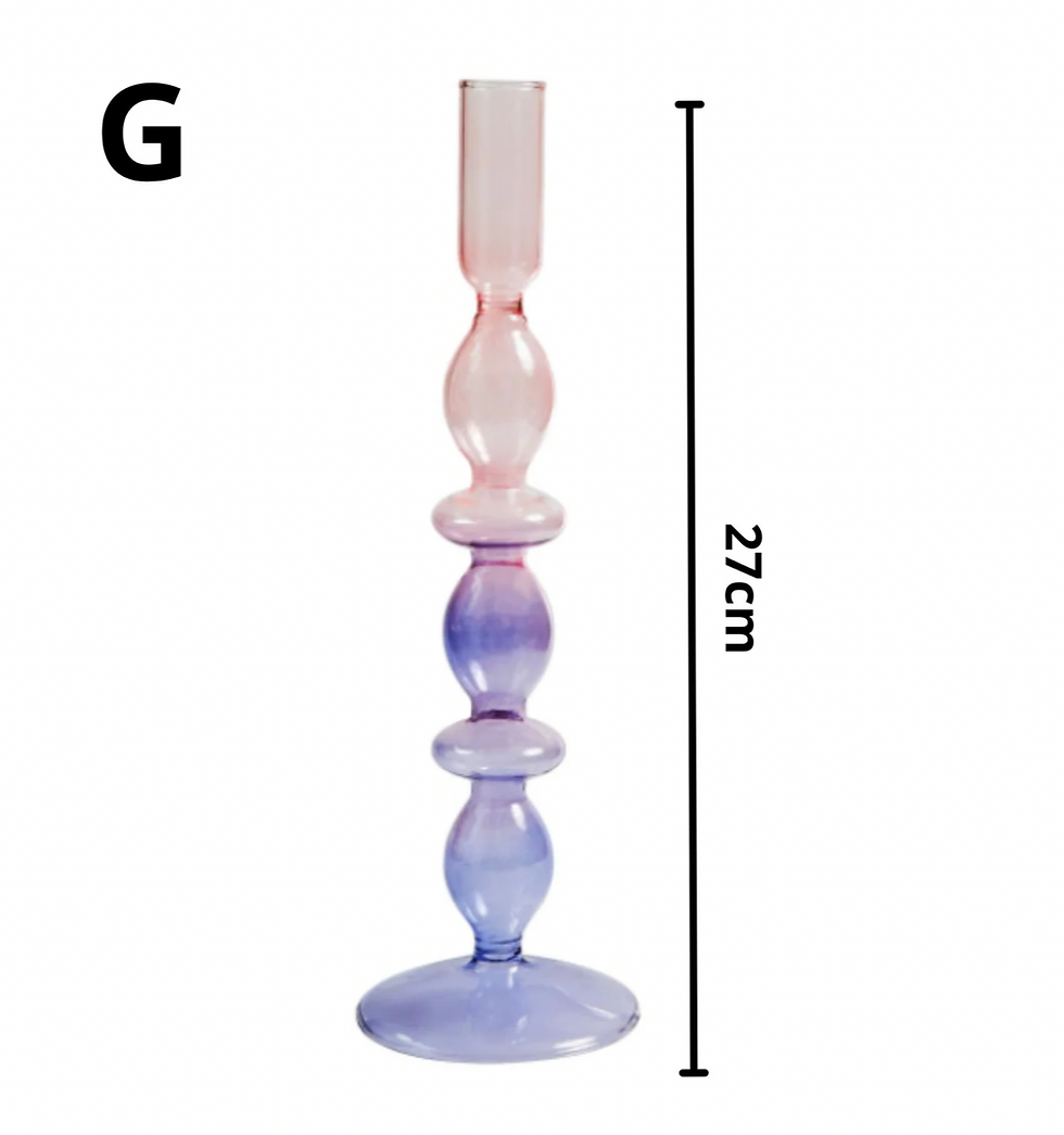 Thumbnail: Unicorn Lilac & Pink Glass Candlesticks / Vase -  Altar, Witchy Decor