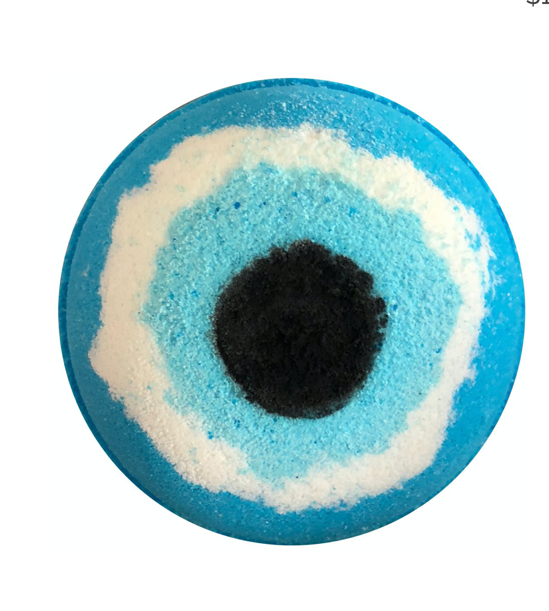 EVIL EYE -Bath Bomb- With Glass Evil Eye Talisman In Side- Protection