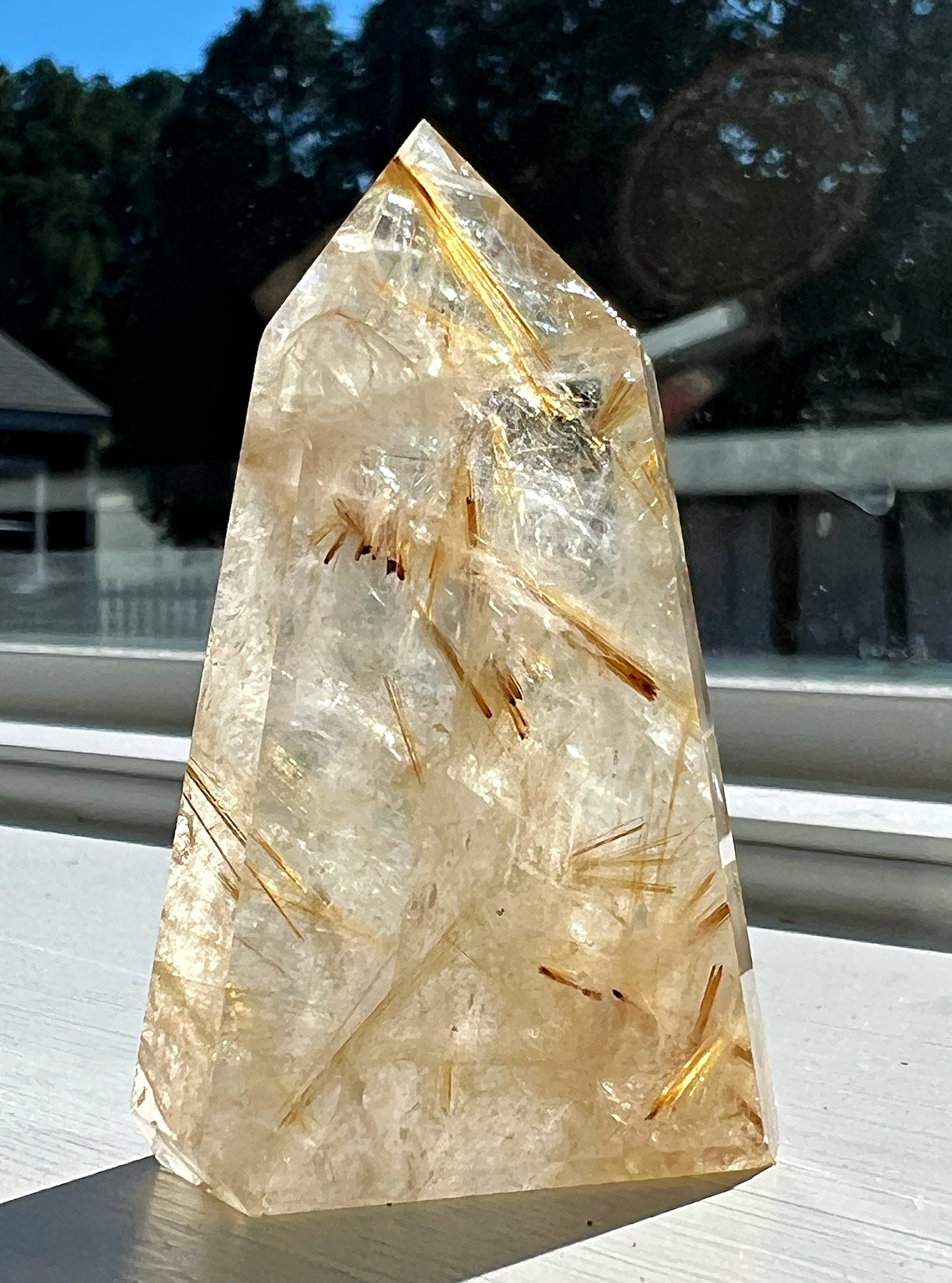 Rutilated Gold Quartz Point- Boosting Manifestation Power