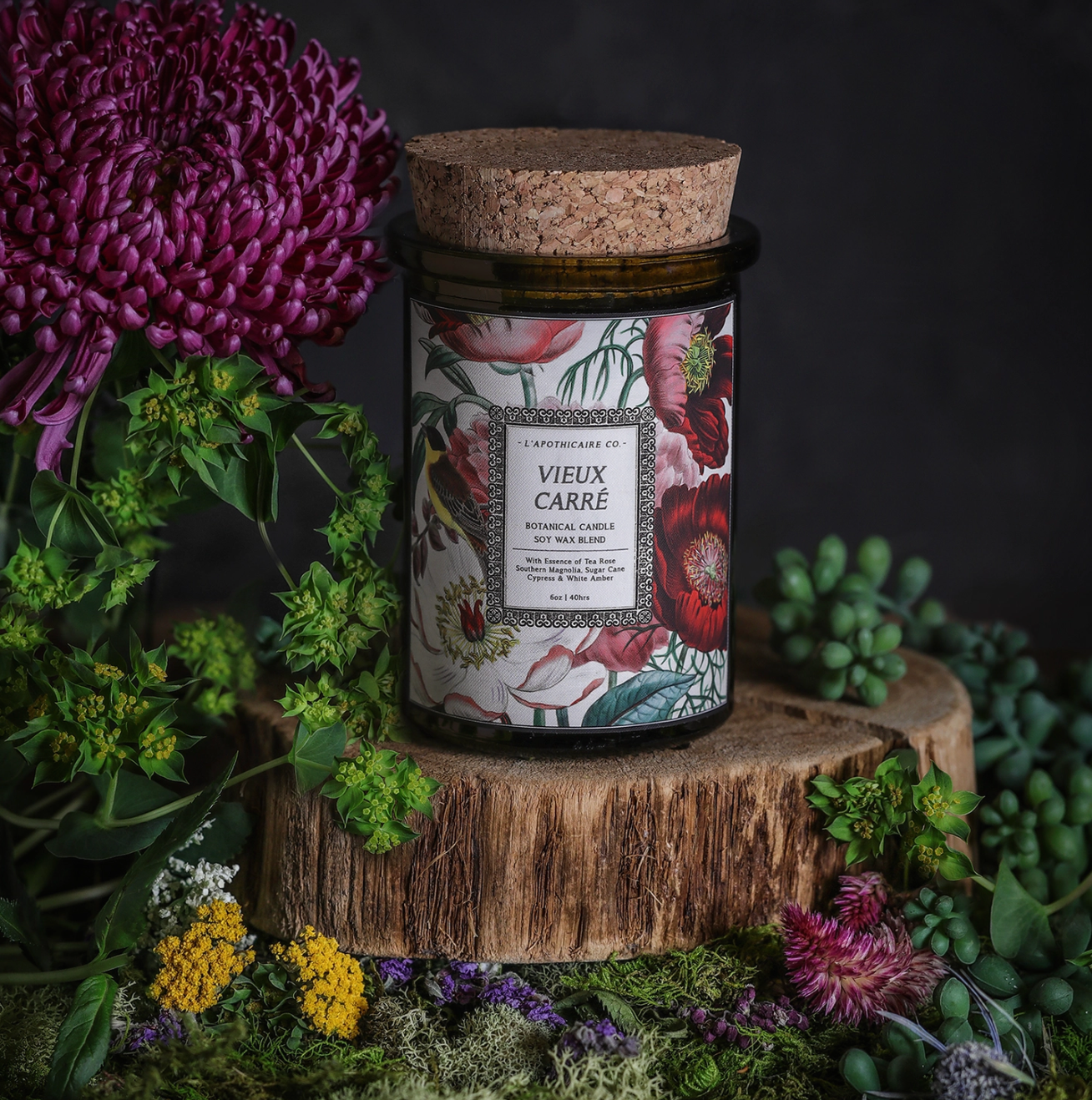 Vieux Carré Candle- Southern Magnolia • Tea Rose • Sugar Cane • Cypress • Amber