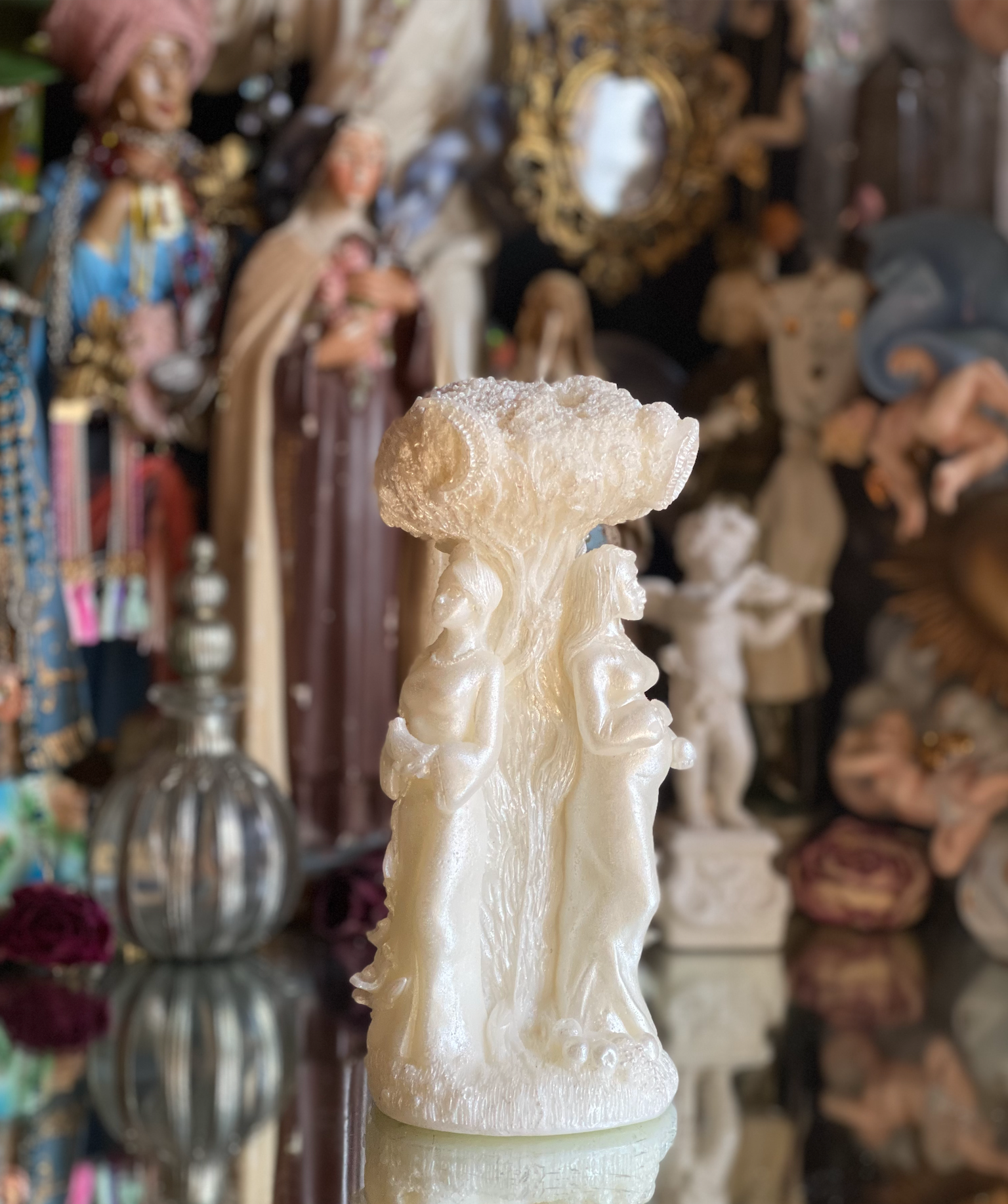 Triple Goddess Intention Candles- WHITE - Sensuality, Mystery and Power