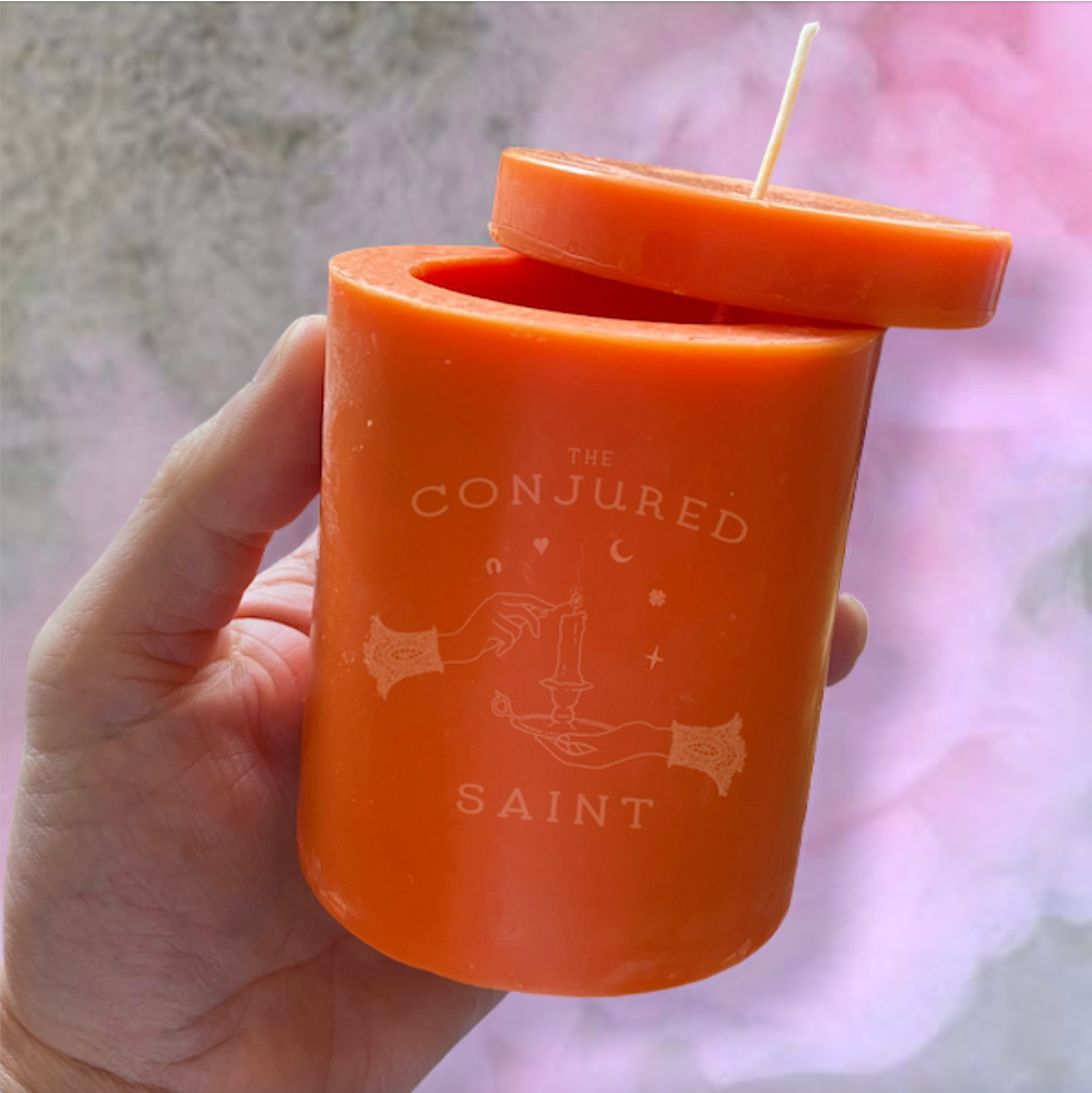Loadable Spell Pillar Candle - ORANGE -Road Opener, Success, Opportunity, Legal