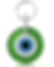 Green Glass Evil Eye Money Protection Key Chain- As You Prosper & Achieve Wealth