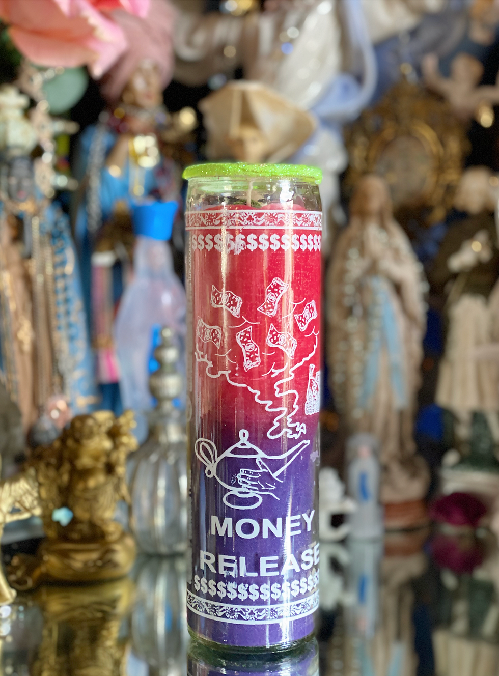 Money Release 7-Day Hoodoo Ritual Candle - Focused Money Drawing Energy