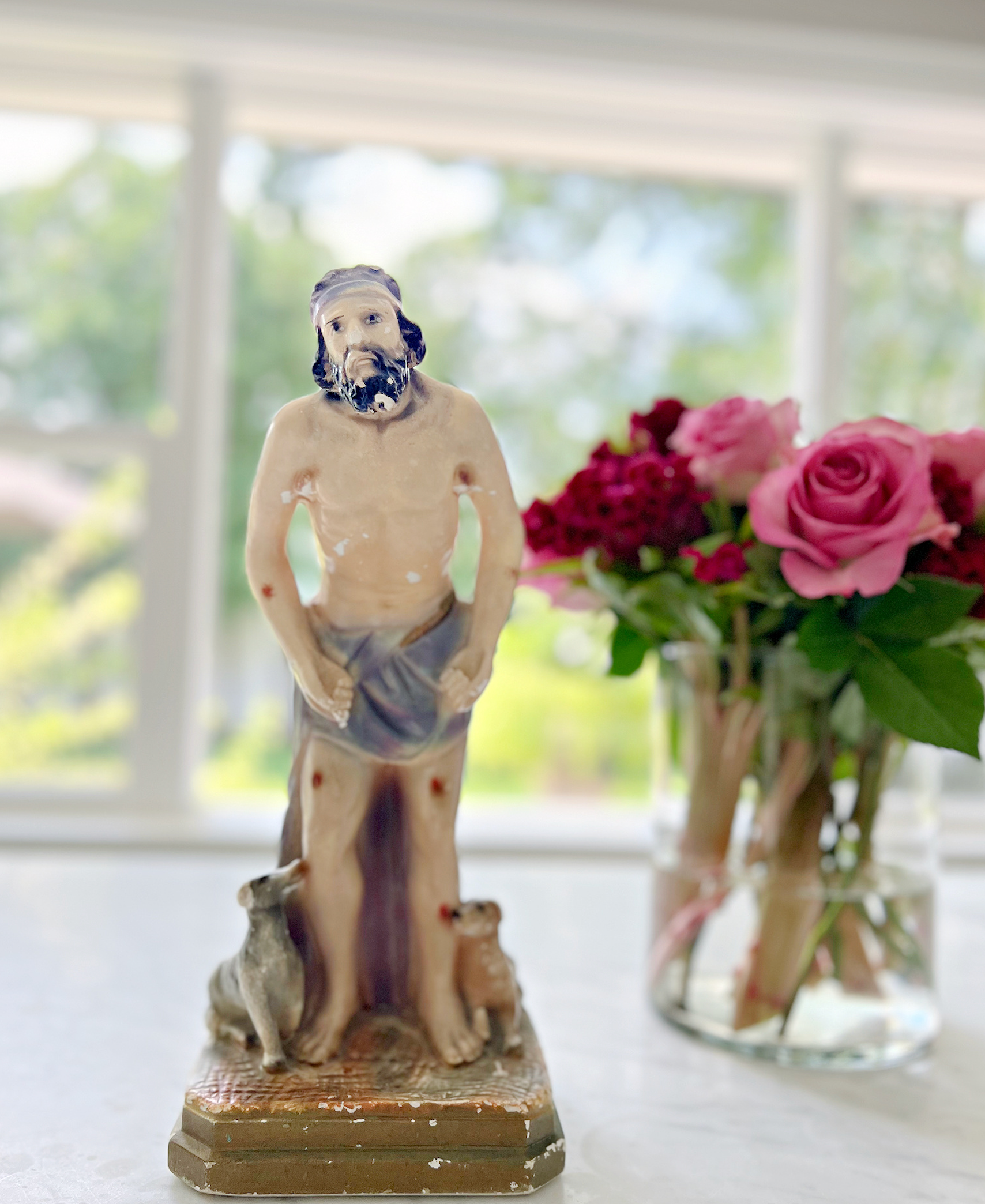Saint Lazarus Vintage Statue.- Healing, Health, Miracles, Money & Protection.