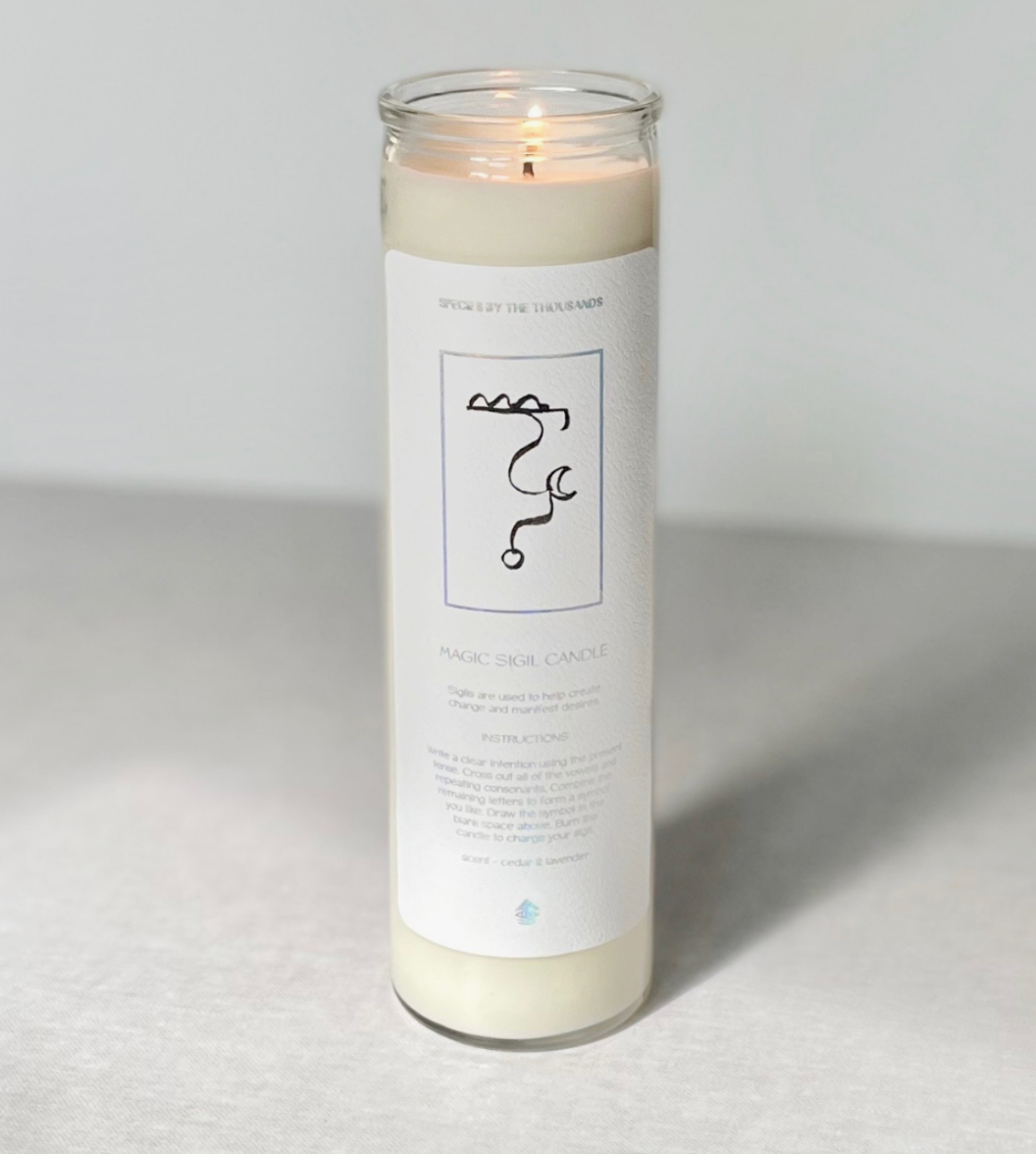 Magic Sigil Handcrafted Ritual Candle- Love, Money, Power, Happiness