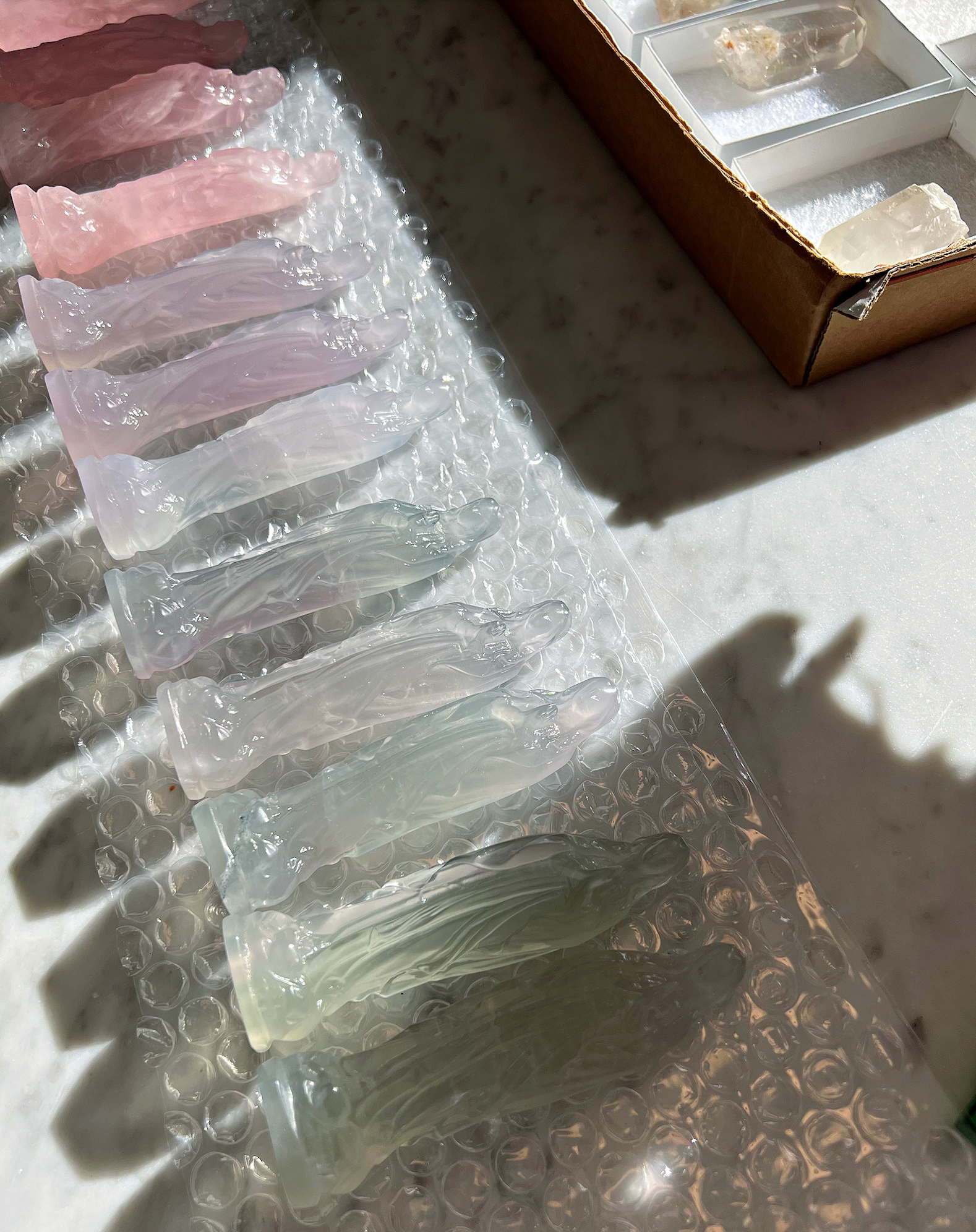 Fluorite Crystal Mary Statue - Healing & Manifestation