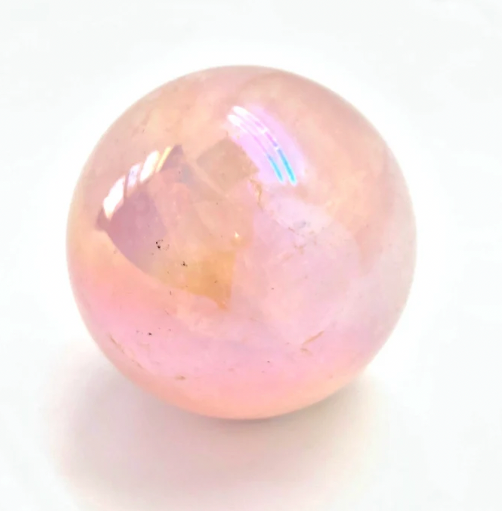 Thumbnail: Rose Aura Quartz Sphere -Large -Infused With the Magic of Love.
