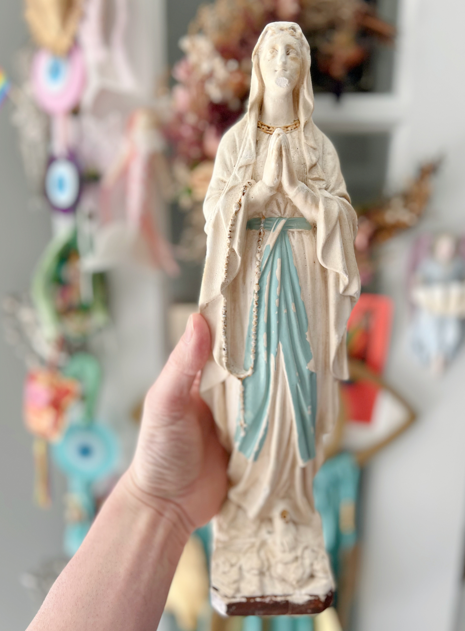 French  Our Lady Of Lourdes Statue -  From Brocante in Paris.