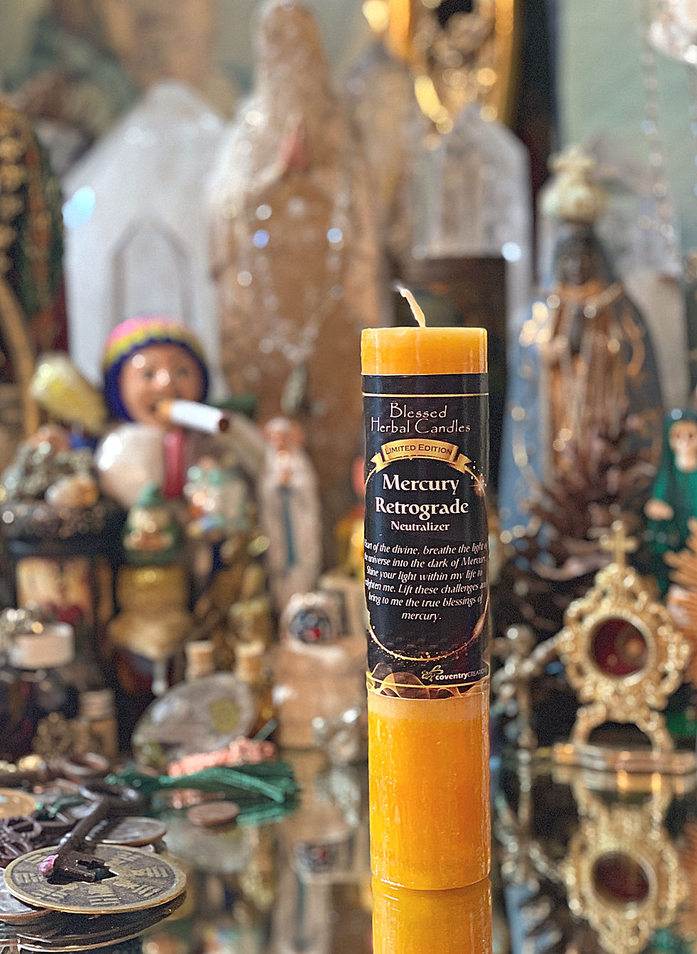 Thumbnail: Mercury Retrograde Neutralizer Blessed Herbal Candle- Counteract Effects