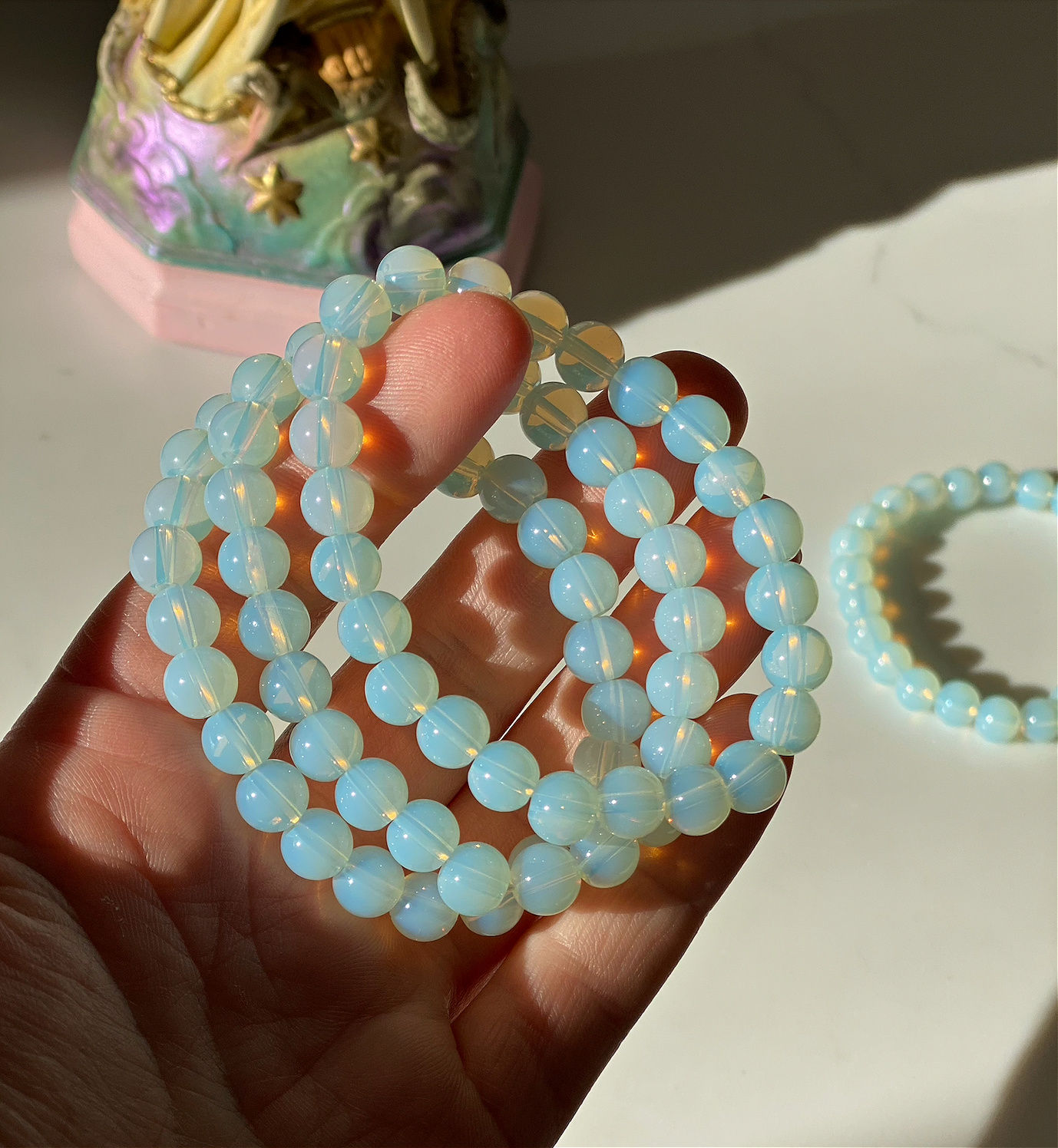 Opalite -REAL- Crystal Bracelet- Enhances Cosmic Consciousness