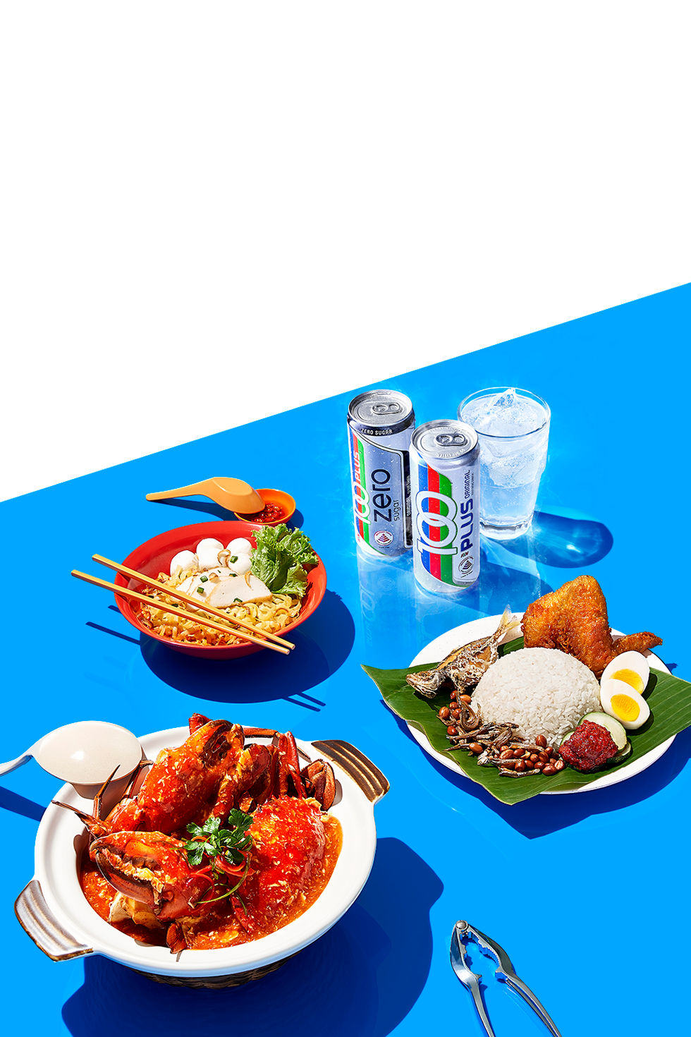 Chilli crab and hawker food 100 plus - food styling by Angela Chia Singapore 
