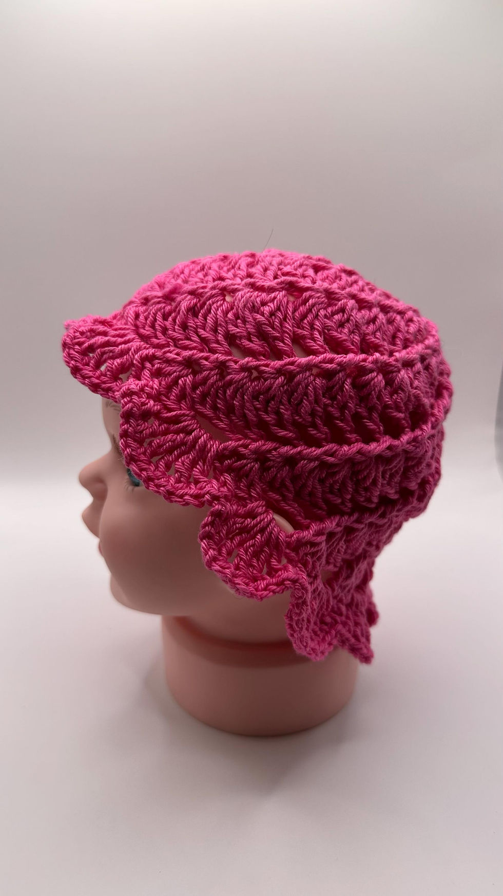 Miniaturbild: Sonnenhut -münze für Babys/Kleinkinder – Handgechekelt Pink – Sommerhut aus B...