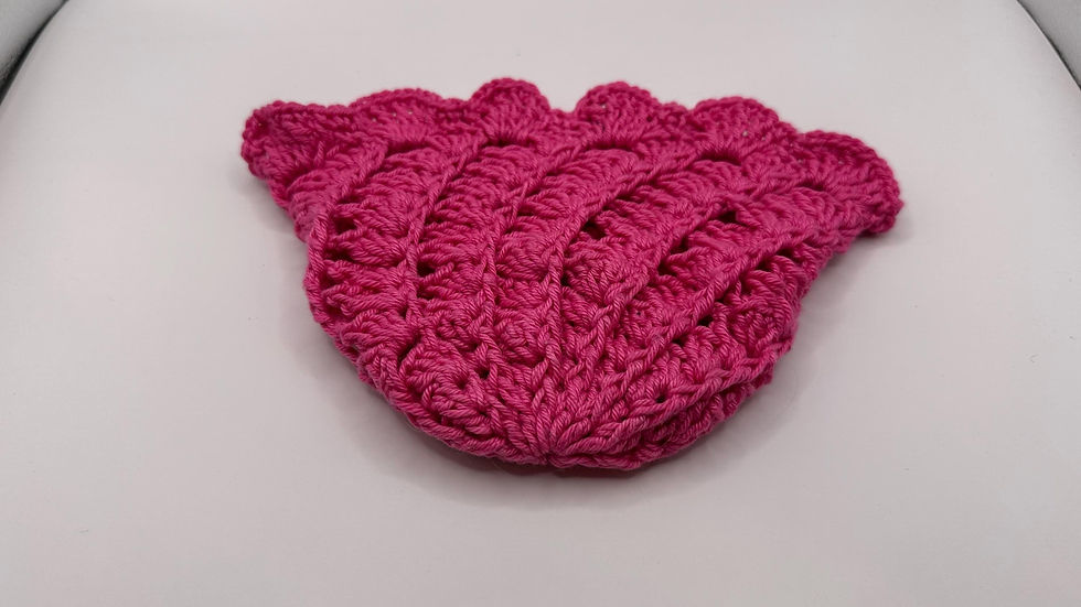 Miniaturbild: Sonnenhut -münze für Babys/Kleinkinder – Handgechekelt Pink – Sommerhut aus B...