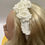 Miniaturbild: Crochet Flower Headband - White Wedding Bridal Hairpiece Unique Floral Headband