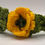Miniaturbild: Haarreif Grün Gelb mit Häkelblüte, handgemacht, Unikat