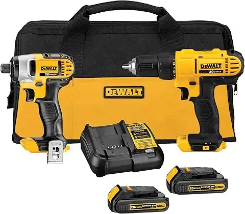 DEWALT 20V MAX Cordless Drill and Impact Driver Combo Kit (DCK240C2)