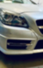 Mercedes SLK car showing front parking sensors after installation