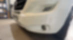 Motorhome front bumper showing parking sensors