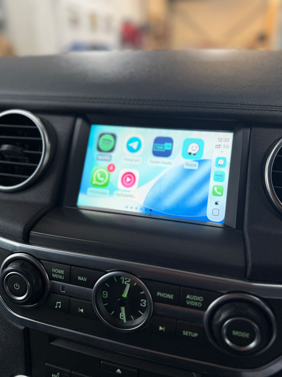 Thumbnail: apple CarPlay and android auto compatible installation into a Land Rover discovery 4 by phace installations in Devon