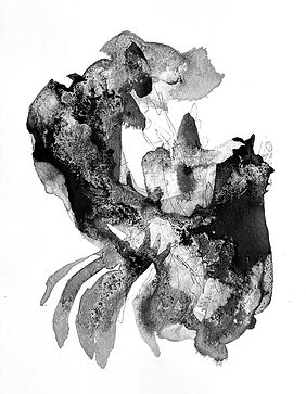 Form in Transition No. 07, ink and pigment on paper by Andrea Emde
