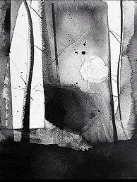 Abstract landscape by Andrea Emde, with rich textures and a blend of color and monochrome evoking depth and emotion.