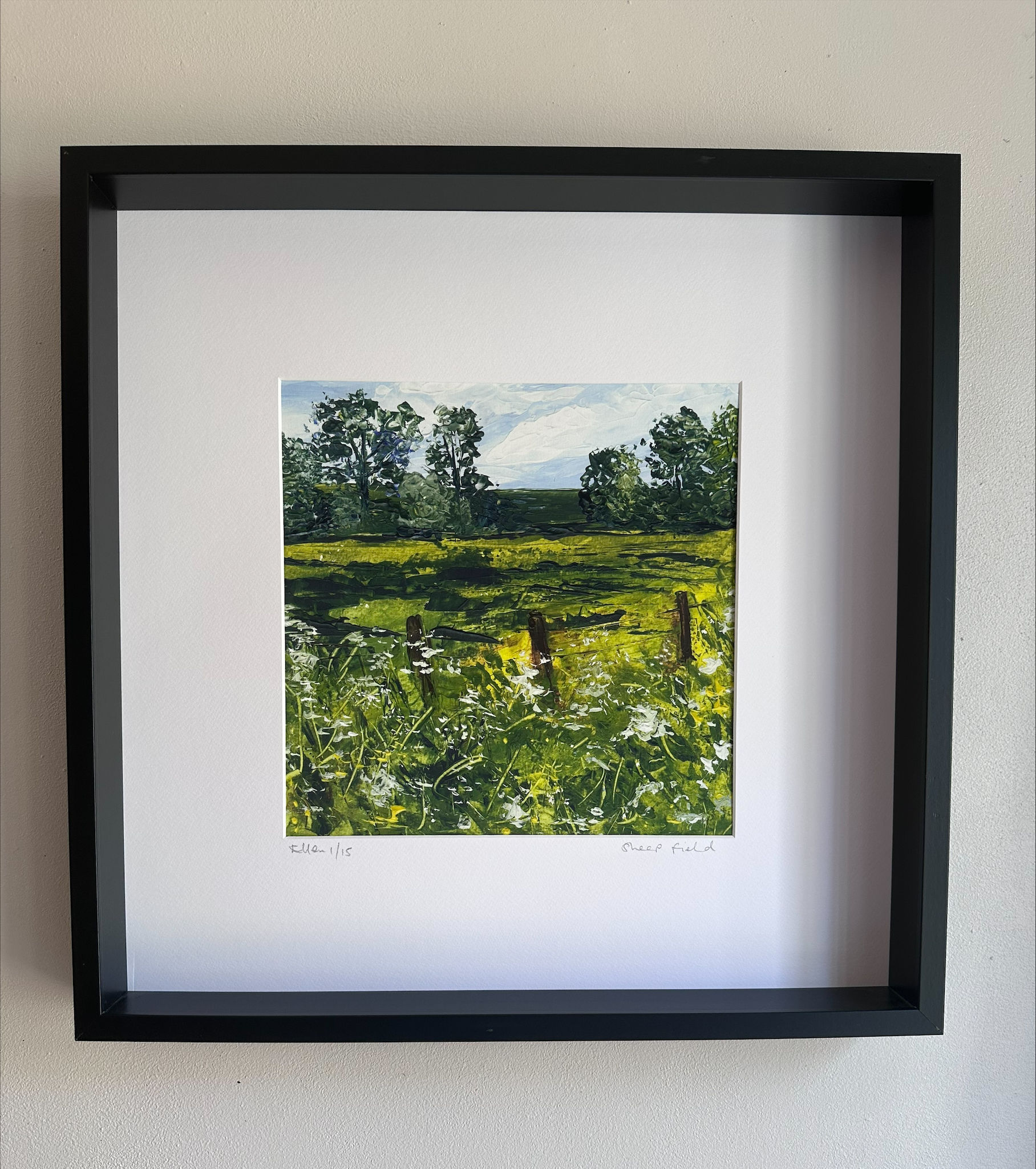 Sheep field Framed print