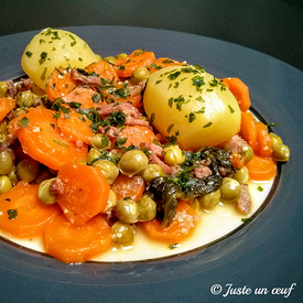 Petits pois carottes façon jardinière