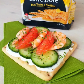 Tartine concombre-crevettes