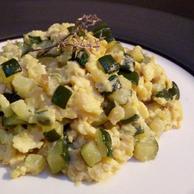 Œufs brouillés aux courgettes