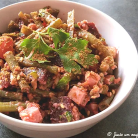 Salade composée millet, haricots verts et betteraves