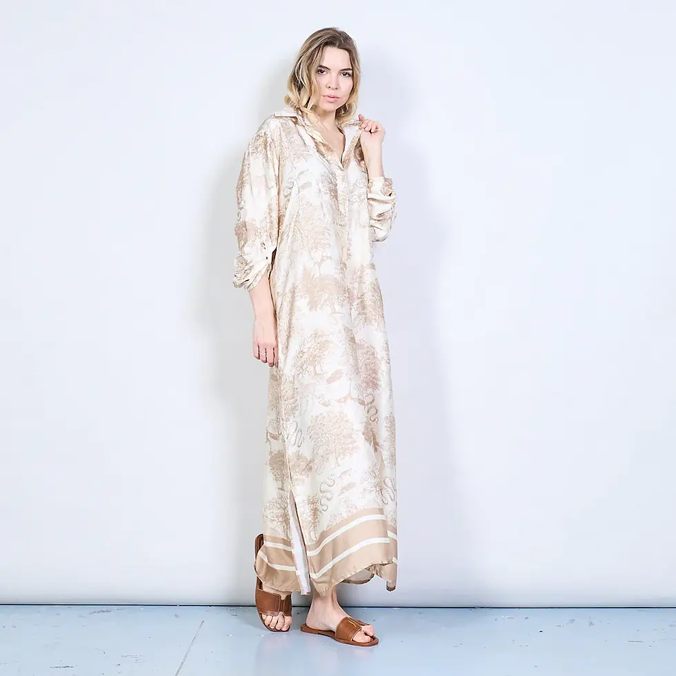 Thumbnail: CODE 995-10 Italian Silk/Viscose Print dress