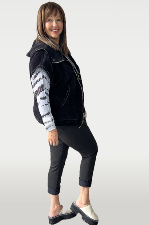 Thumbnail: CODE SHAN1 Italian Shanelle Zip Hooded Vest RETAIL $139.95 Size 12-14