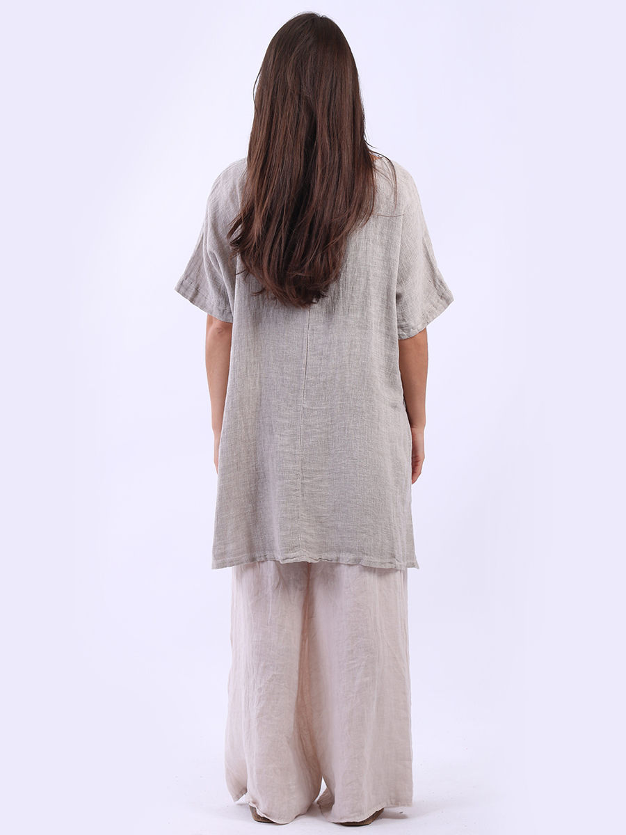 Thumbnail: CODE WAF12 Italian Weave Long Linen Tunic