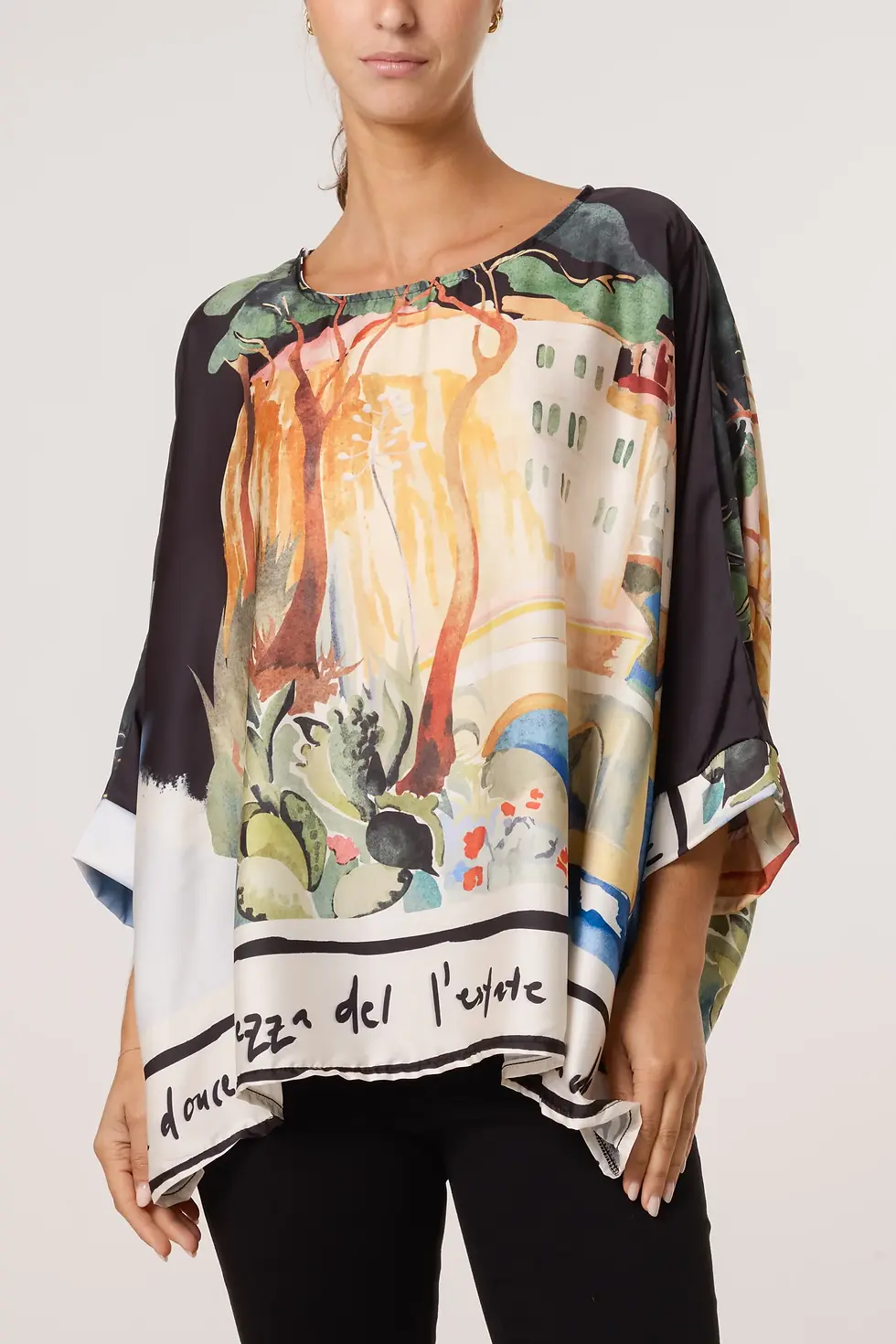 Thumbnail: CODE SAT2 Italian  Scene Print Satin Top