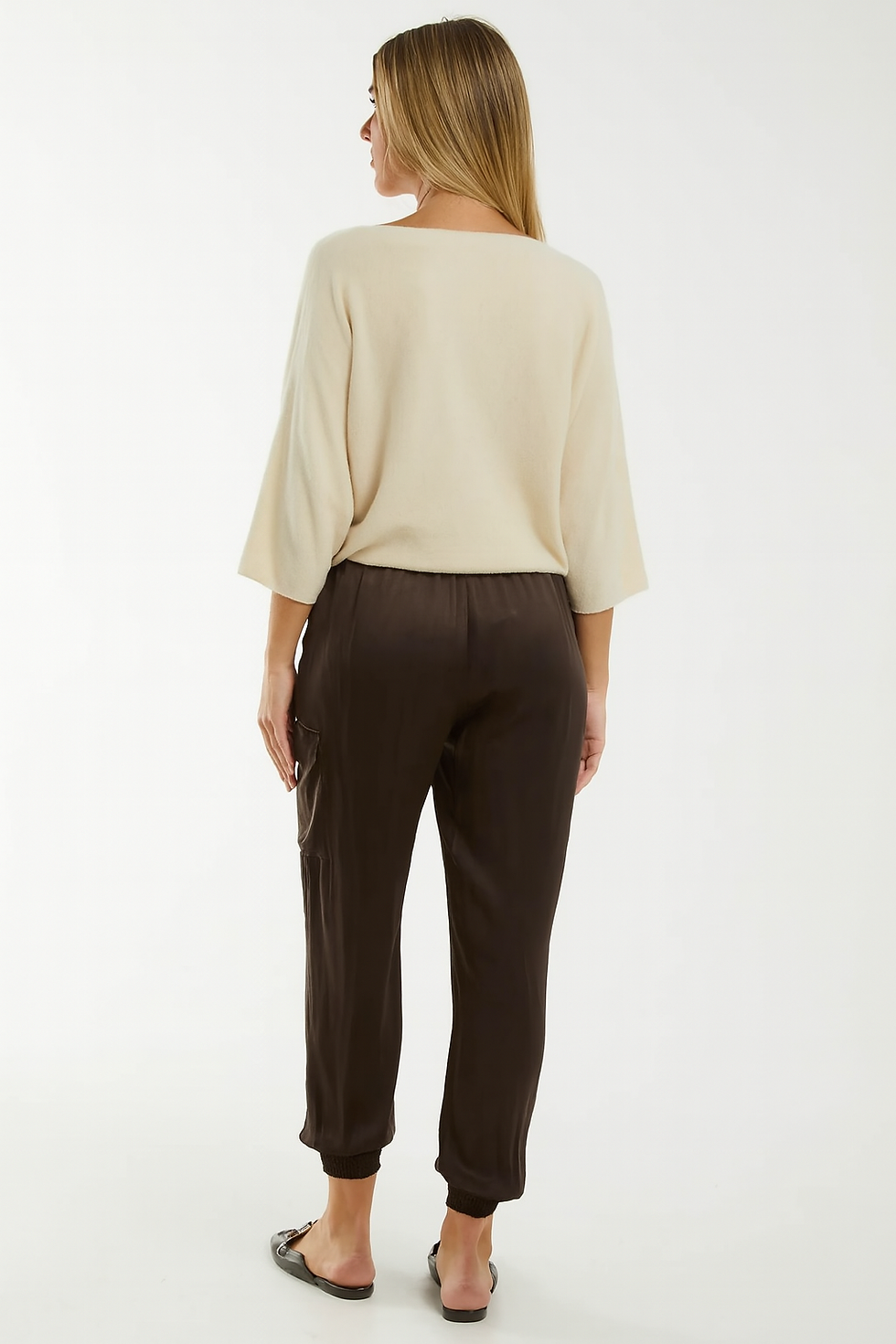 Thumbnail: CODE SAT14 Italian Satin band hem Pants