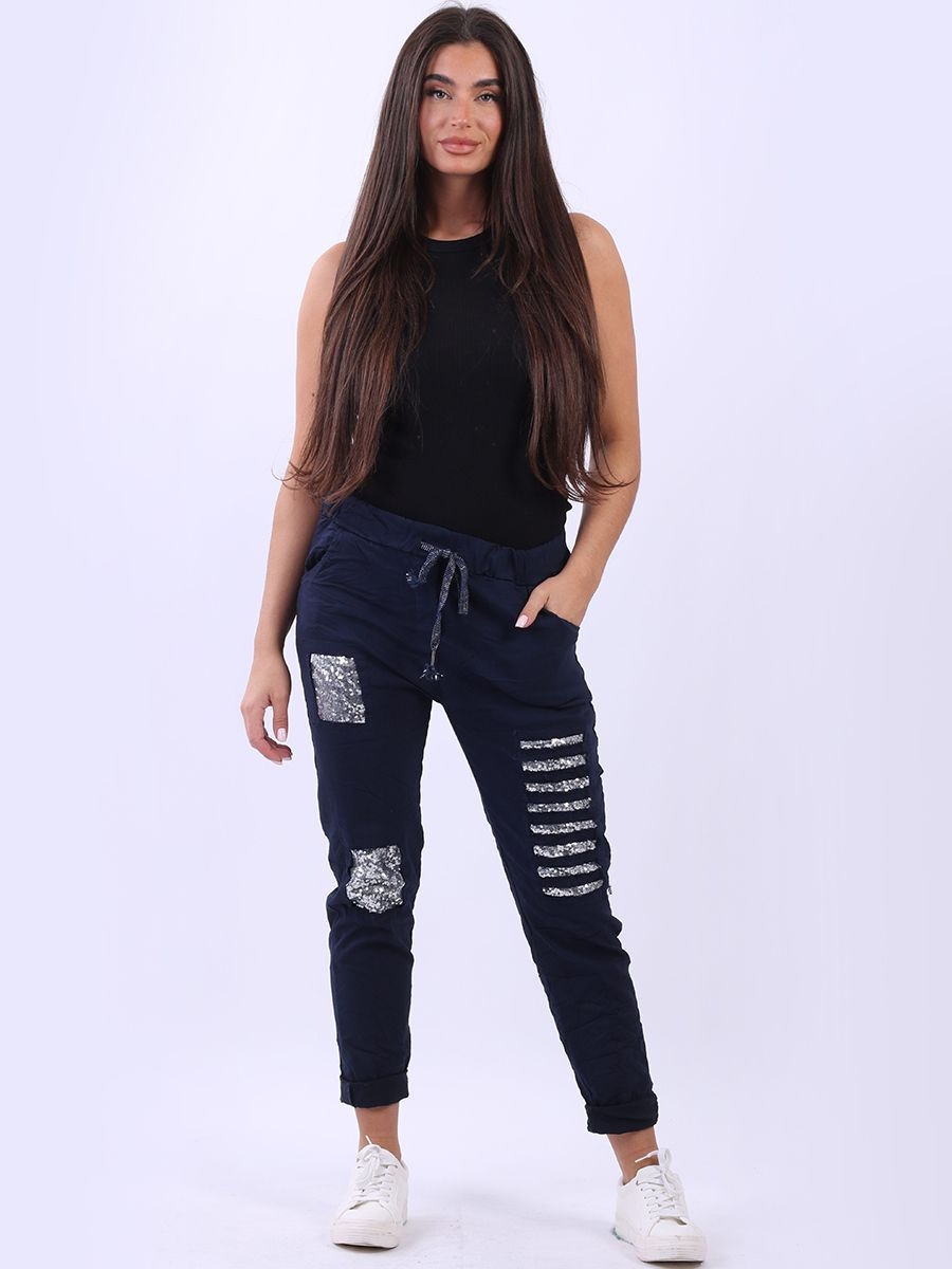 CODE MGC1 Italian Slash Sequin Magic Pants RETAIL $159.95