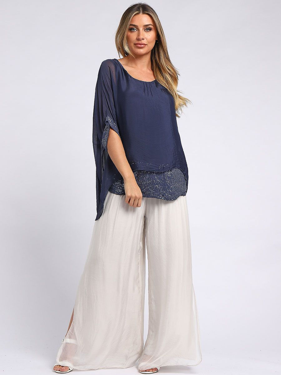 Thumbnail: CODEC RDW303 Italian Silk overlay Sequin Tunic