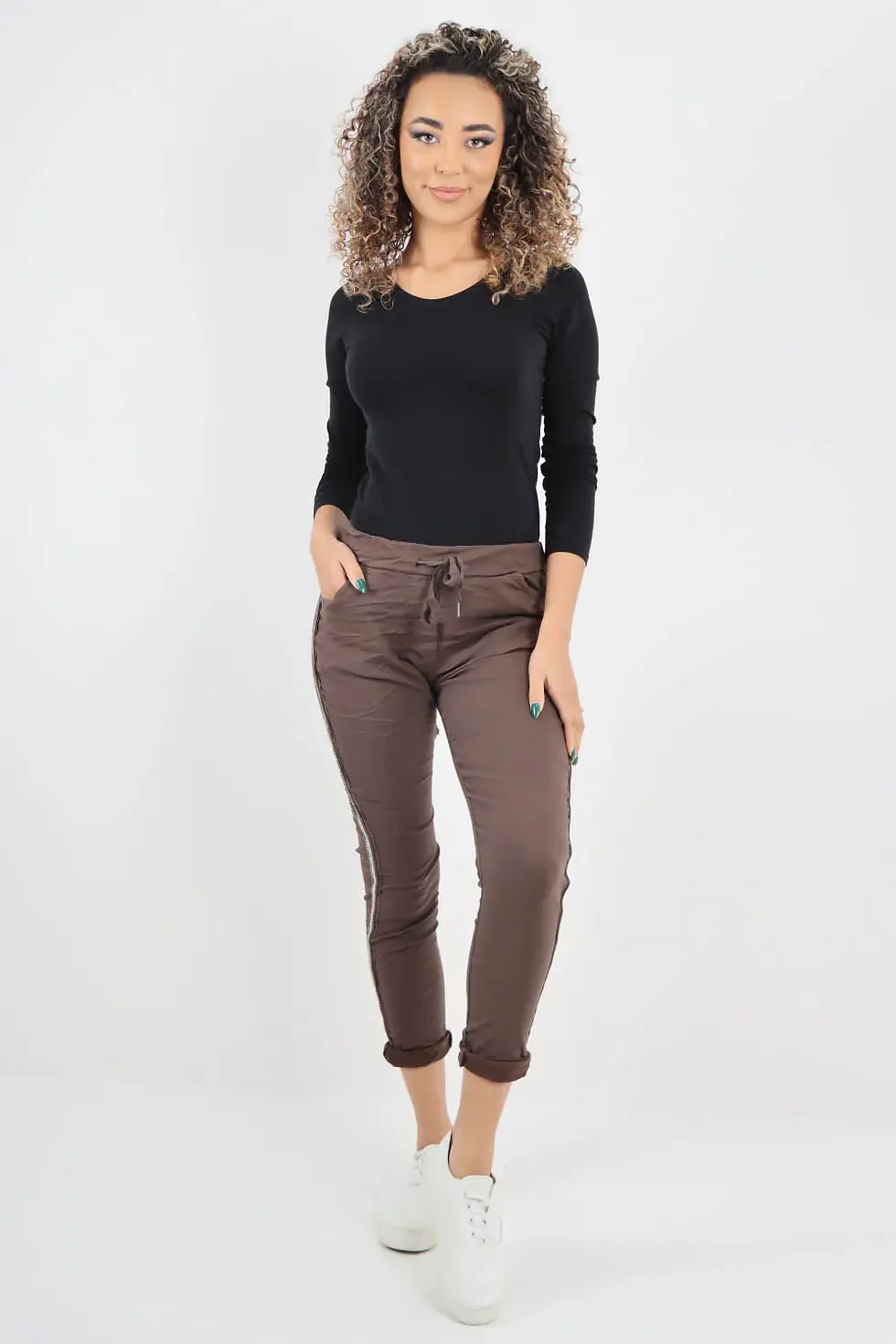 Thumbnail: CODE MAG1 Italian Magic Pants with Side sparkle Stripe
